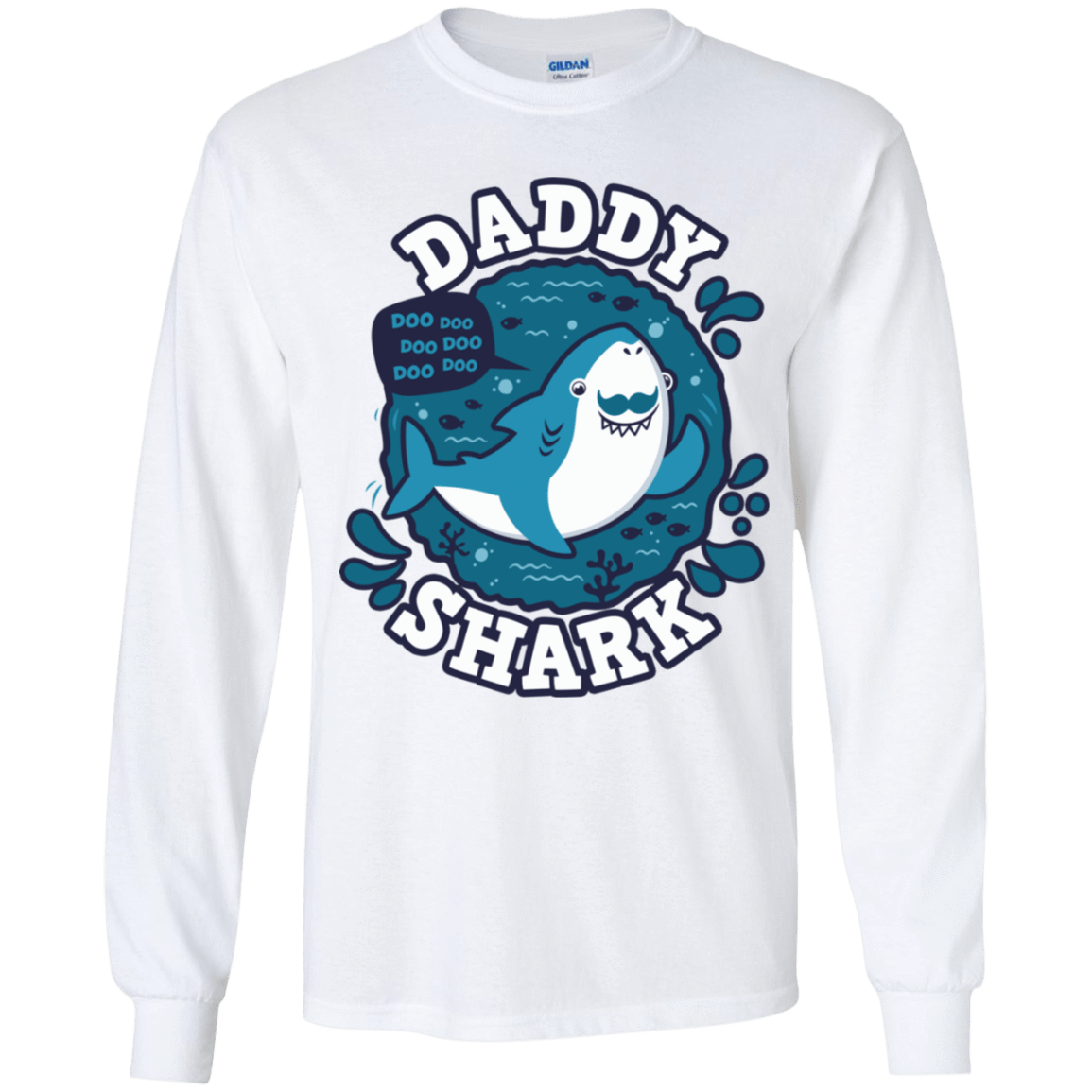 T-Shirts White / YS Shark Family trazo - Daddy Youth Long Sleeve T-Shirt
