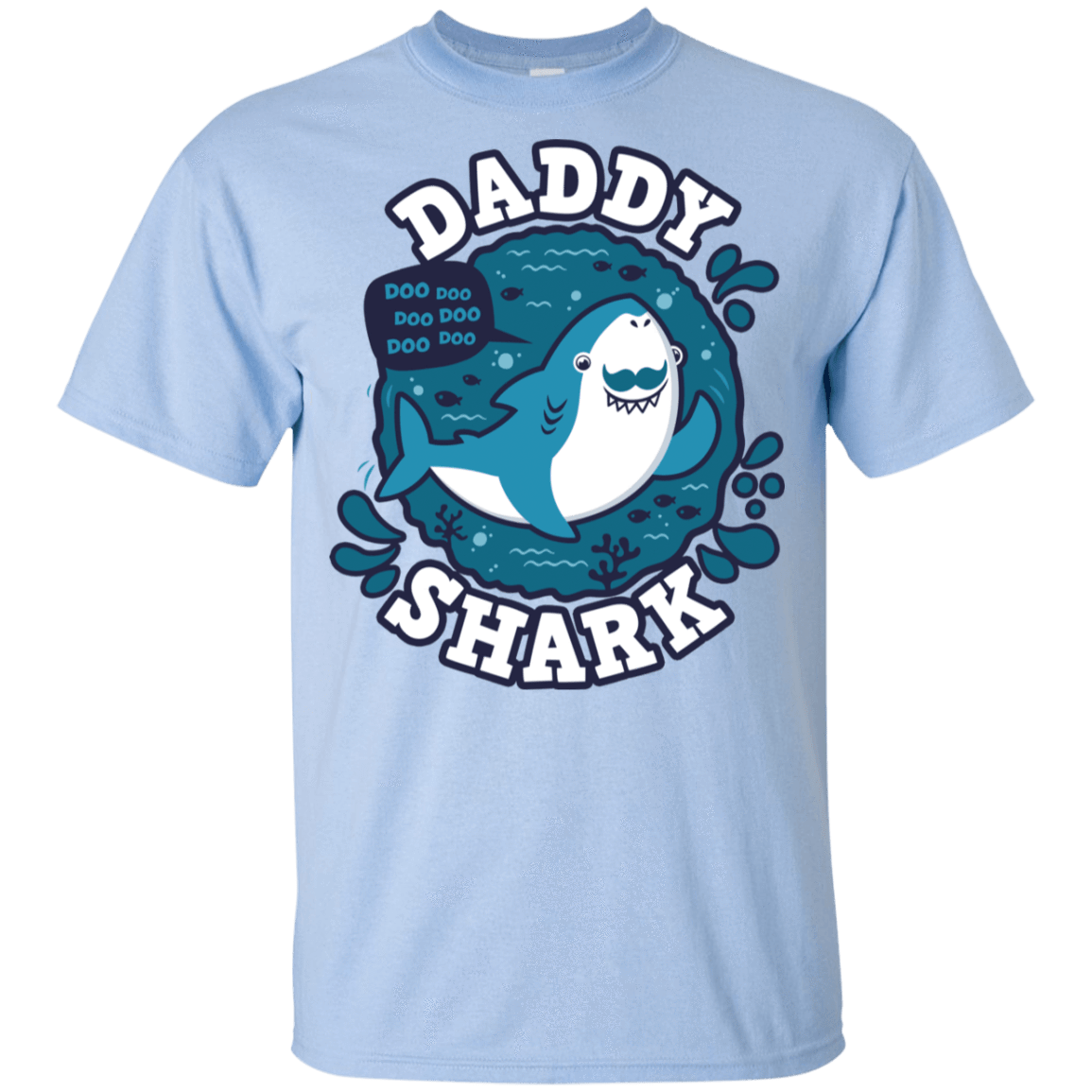 T-Shirts Light Blue / YXS Shark Family trazo - Daddy Youth T-Shirt