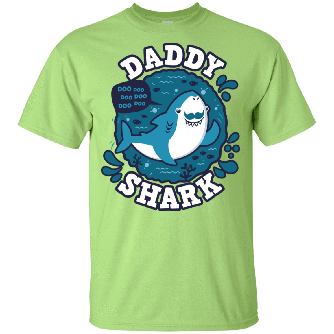 T-Shirts Mint Green / YXS Shark Family trazo - Daddy Youth T-Shirt