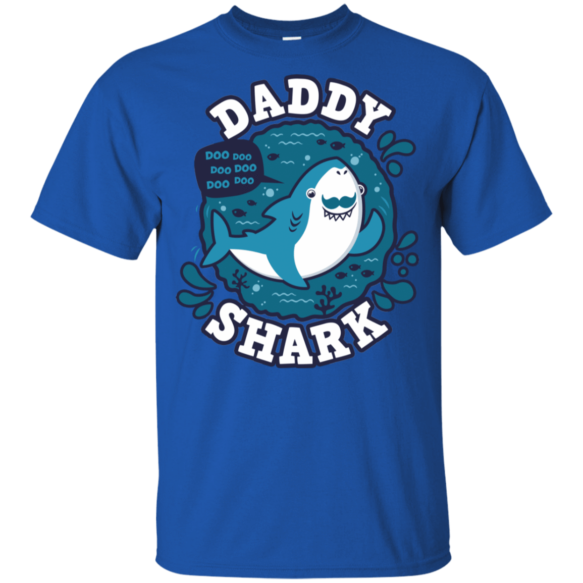 T-Shirts Royal / YXS Shark Family trazo - Daddy Youth T-Shirt