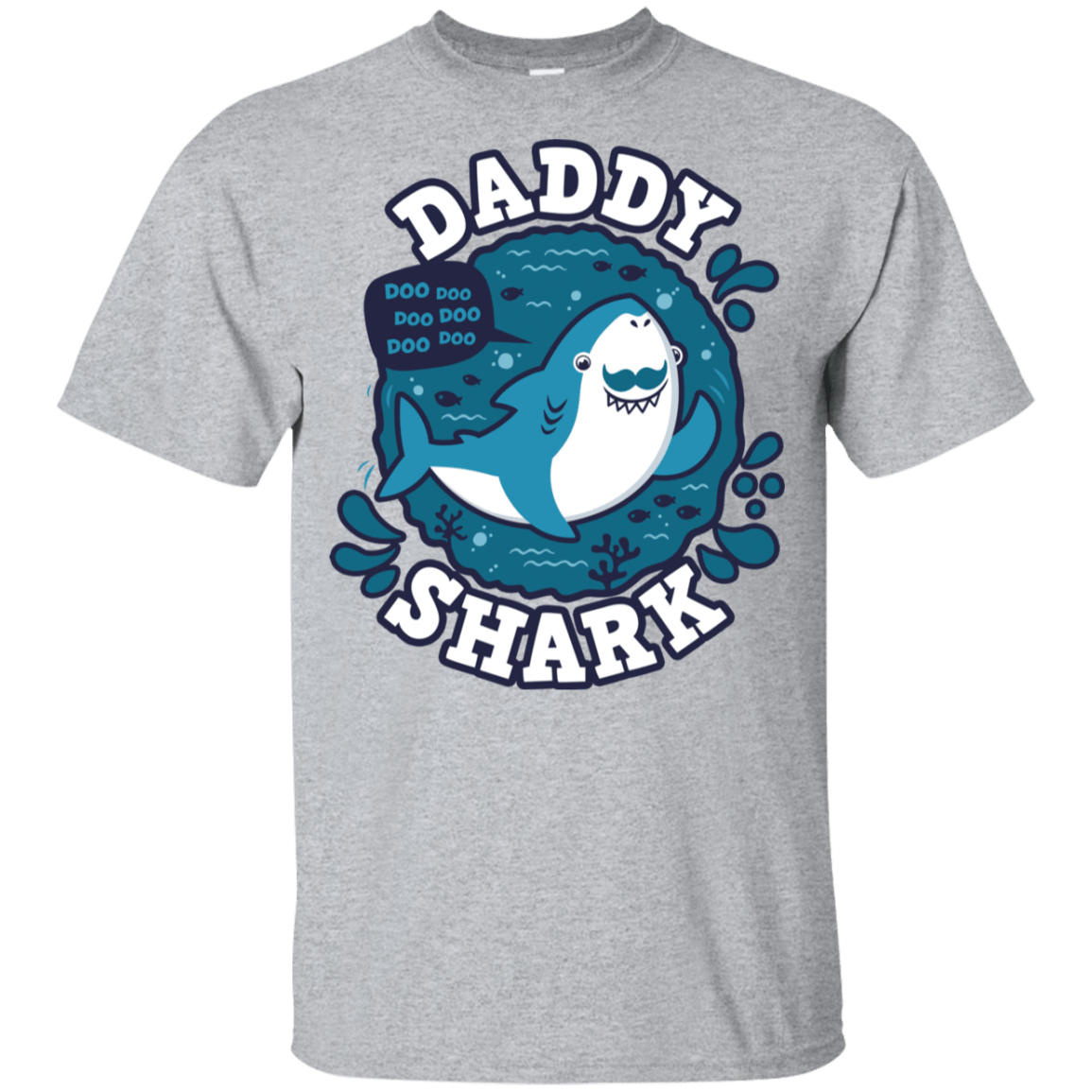 T-Shirts Sport Grey / YXS Shark Family trazo - Daddy Youth T-Shirt