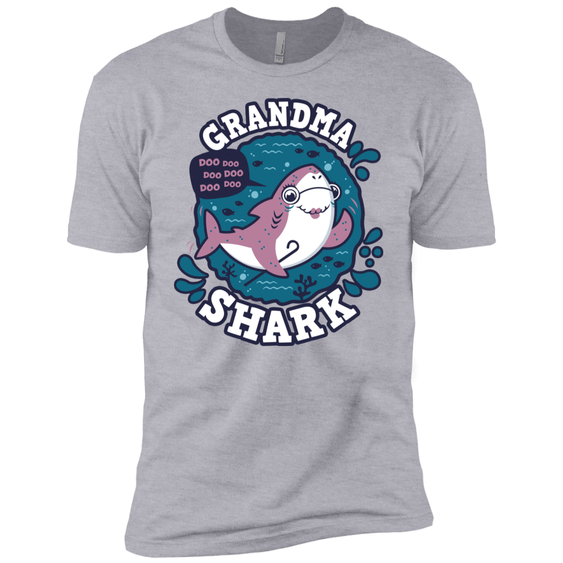 T-Shirts Heather Grey / YXS Shark Family trazo - Grandma Boys Premium T-Shirt