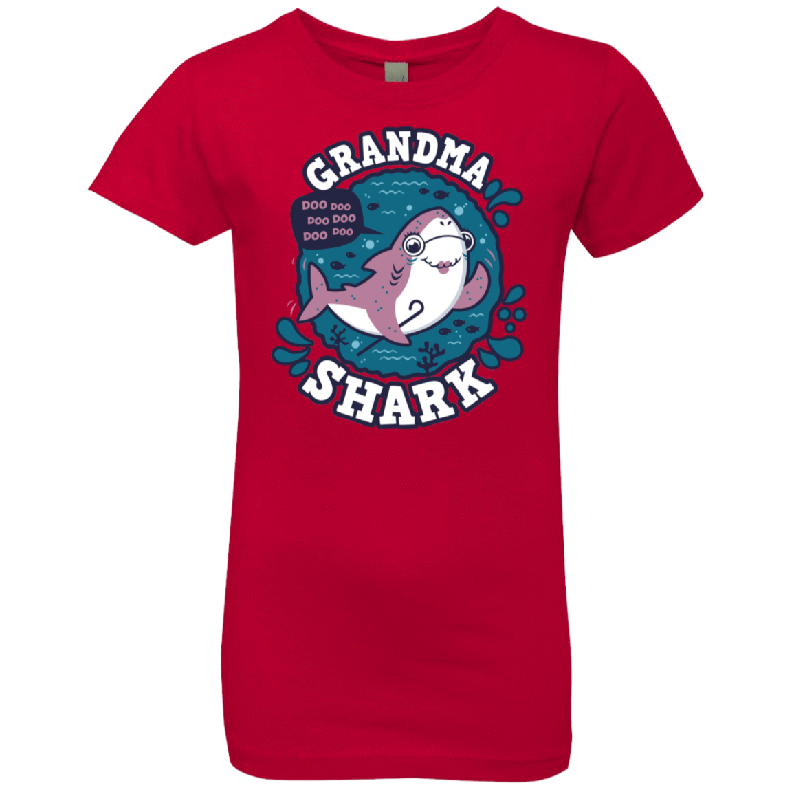 T-Shirts Red / YXS Shark Family trazo - Grandma Girls Premium T-Shirt