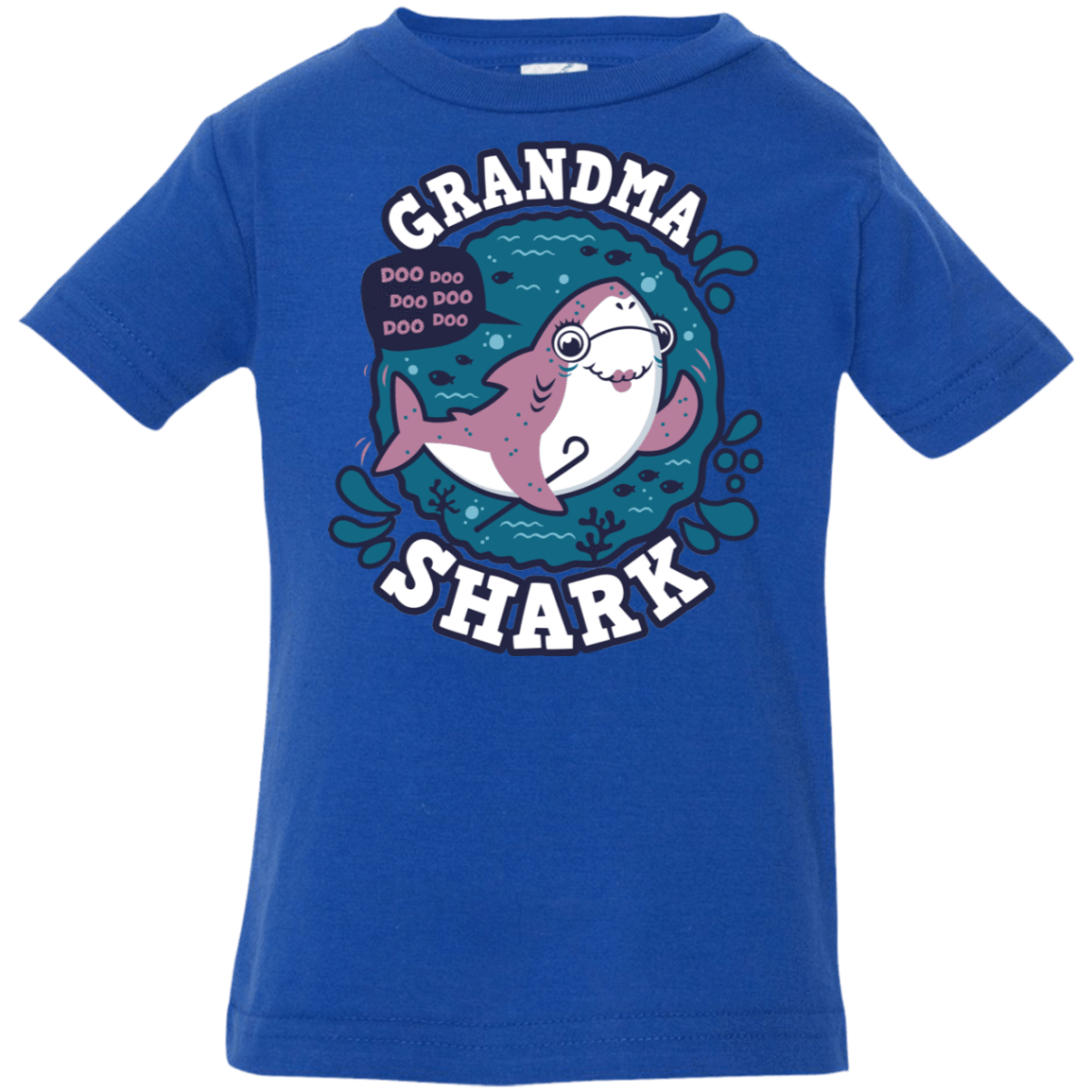 T-Shirts Royal / 6 Months Shark Family trazo - Grandma Infant Premium T-Shirt