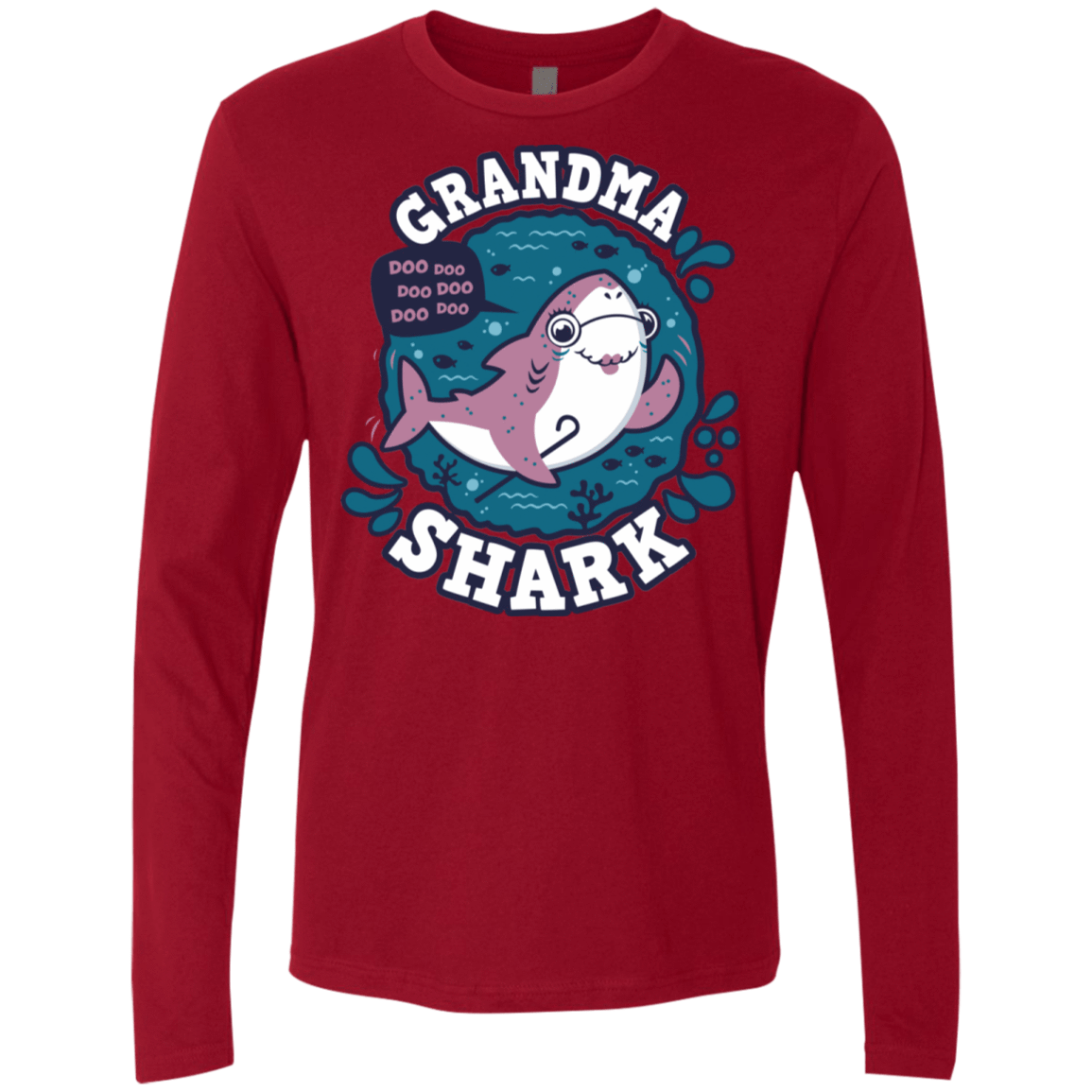 T-Shirts Cardinal / S Shark Family trazo - Grandma Men's Premium Long Sleeve