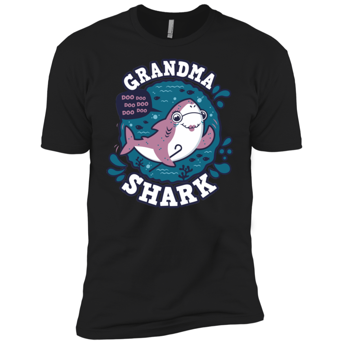 T-Shirts Black / X-Small Shark Family trazo - Grandma Men's Premium T-Shirt