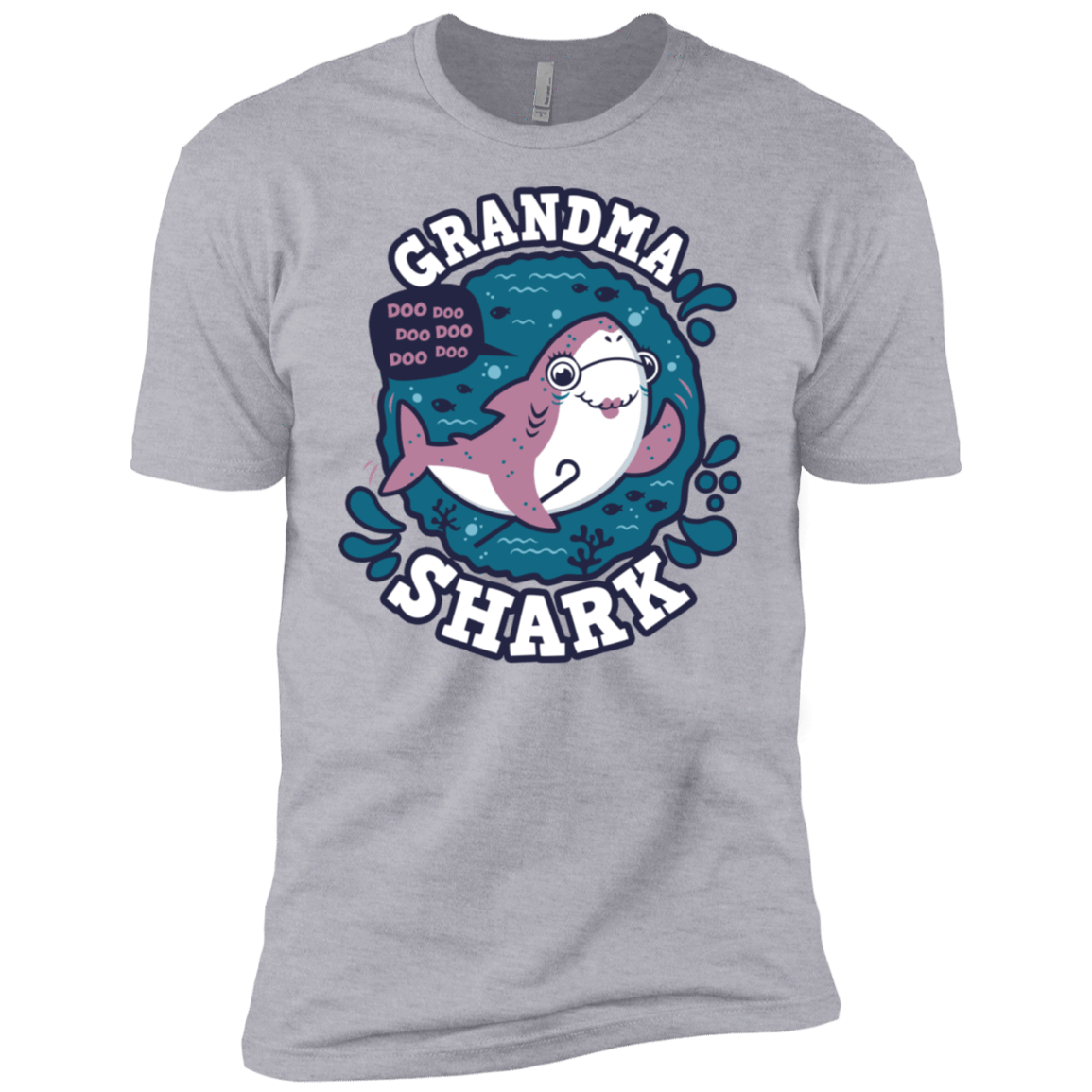 T-Shirts Heather Grey / X-Small Shark Family trazo - Grandma Men's Premium T-Shirt
