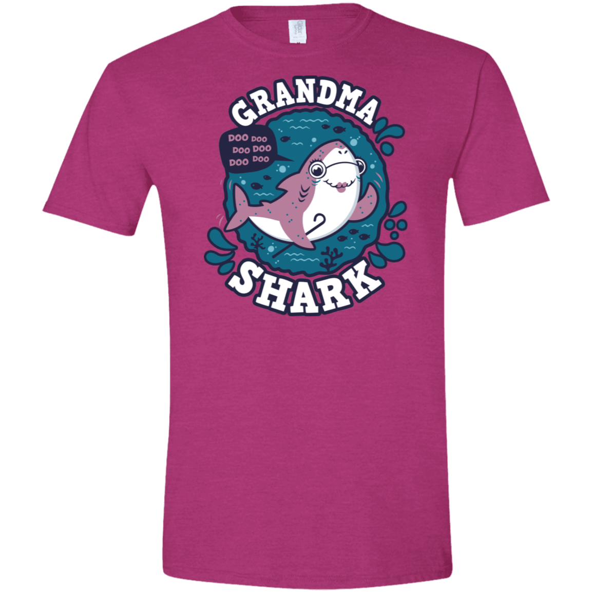 T-Shirts Antique Heliconia / S Shark Family trazo - Grandma Men's Semi-Fitted Softstyle