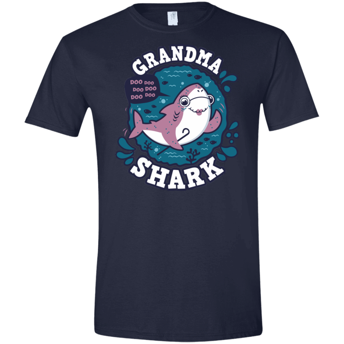 T-Shirts Navy / X-Small Shark Family trazo - Grandma Men's Semi-Fitted Softstyle