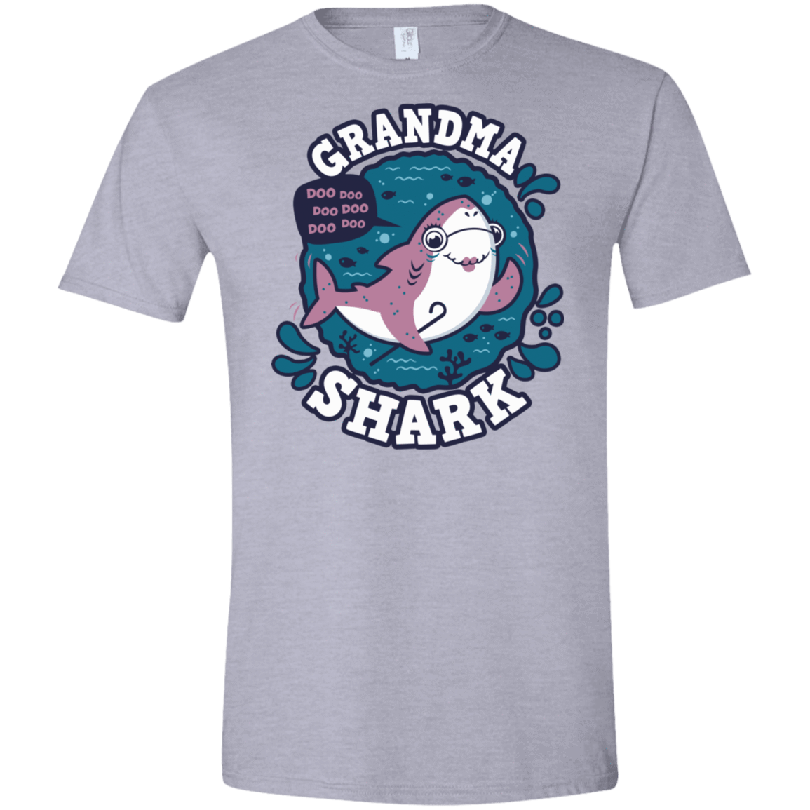 T-Shirts Sport Grey / X-Small Shark Family trazo - Grandma Men's Semi-Fitted Softstyle