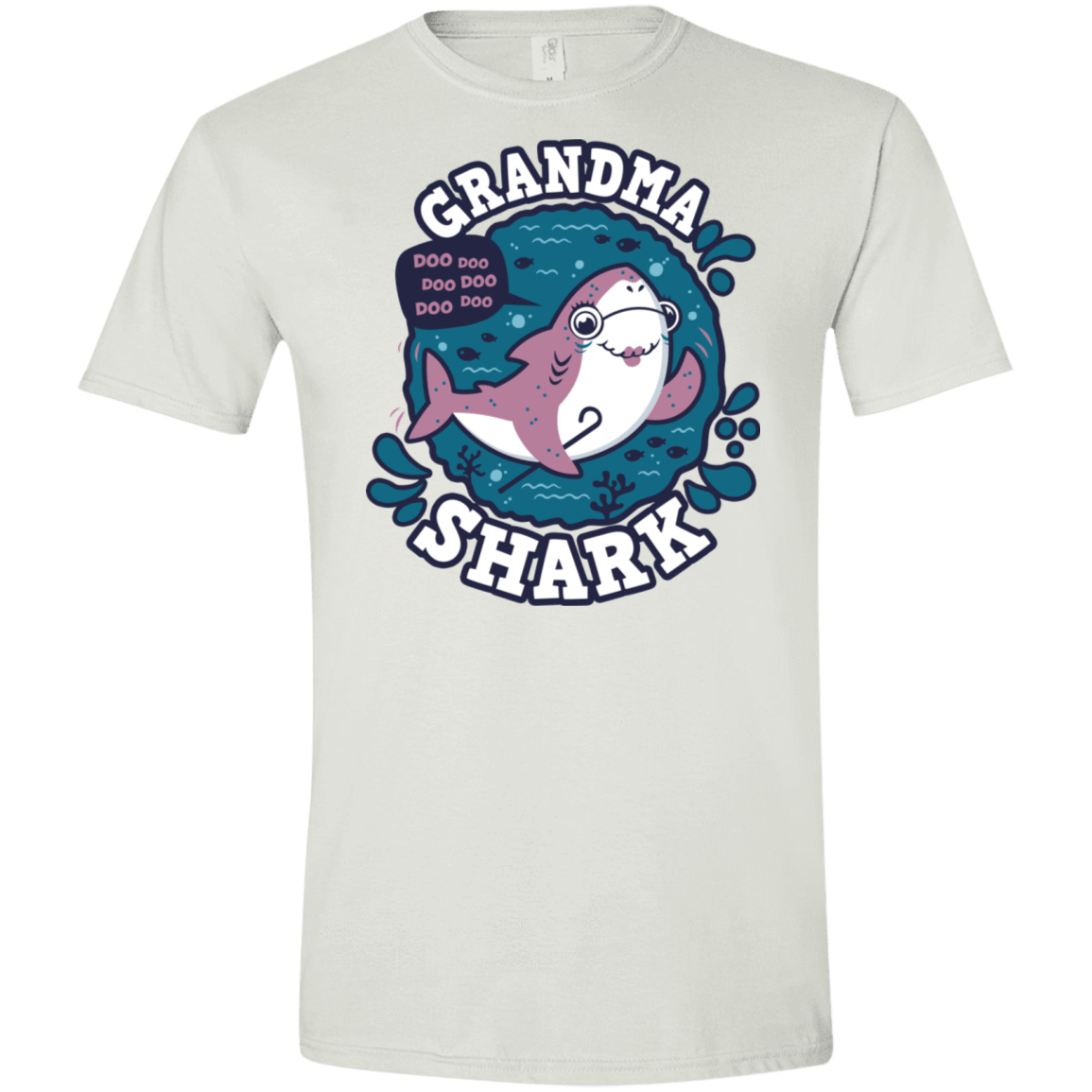 T-Shirts White / X-Small Shark Family trazo - Grandma Men's Semi-Fitted Softstyle