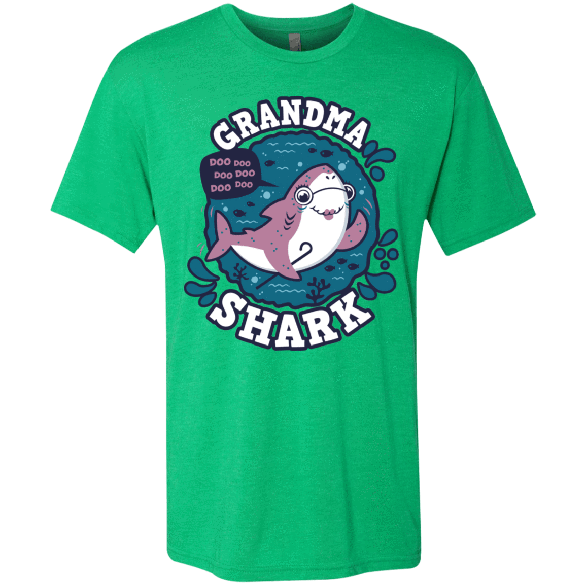 T-Shirts Envy / S Shark Family trazo - Grandma Men's Triblend T-Shirt