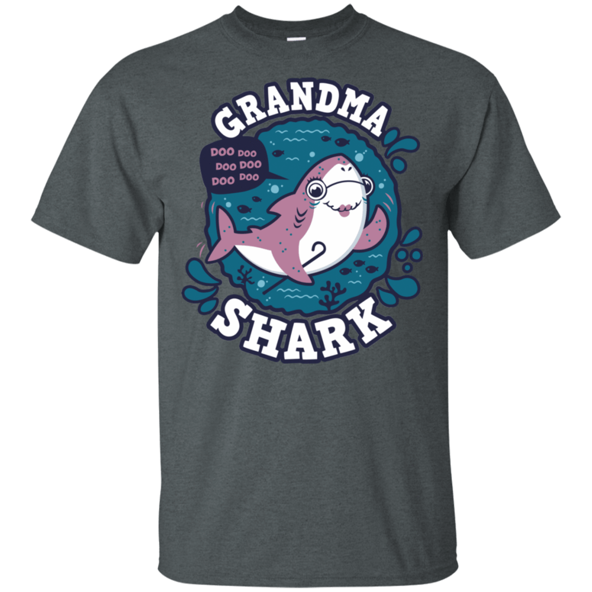 T-Shirts Dark Heather / S Shark Family trazo - Grandma T-Shirt