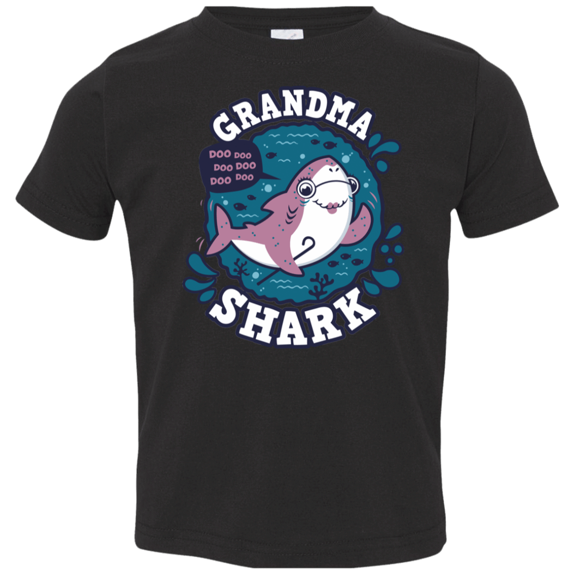 T-Shirts Black / 2T Shark Family trazo - Grandma Toddler Premium T-Shirt