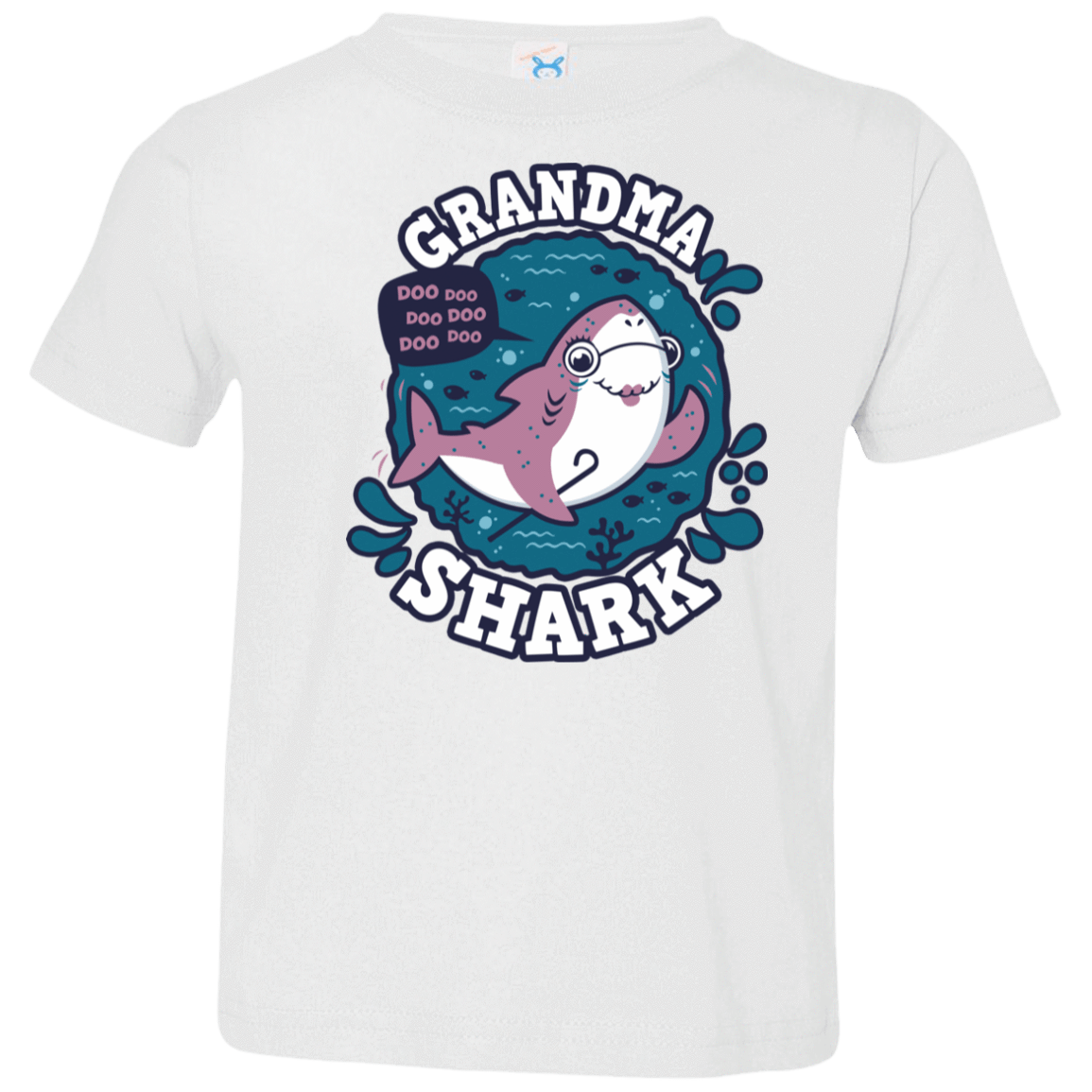 T-Shirts White / 2T Shark Family trazo - Grandma Toddler Premium T-Shirt