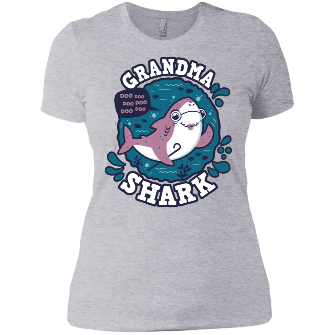 T-Shirts Heather Grey / X-Small Shark Family trazo - Grandma Women's Premium T-Shirt