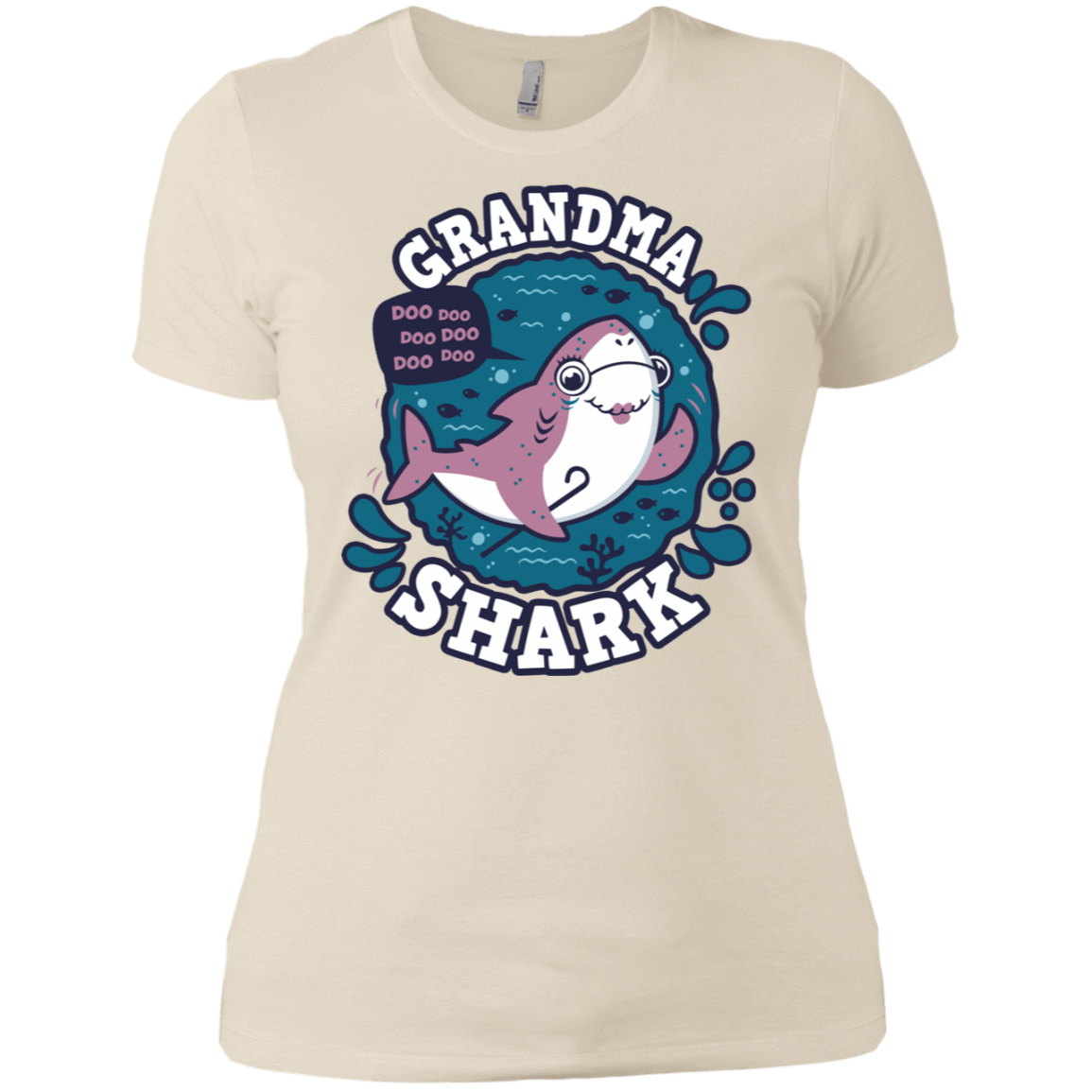 T-Shirts Ivory/ / X-Small Shark Family trazo - Grandma Women's Premium T-Shirt