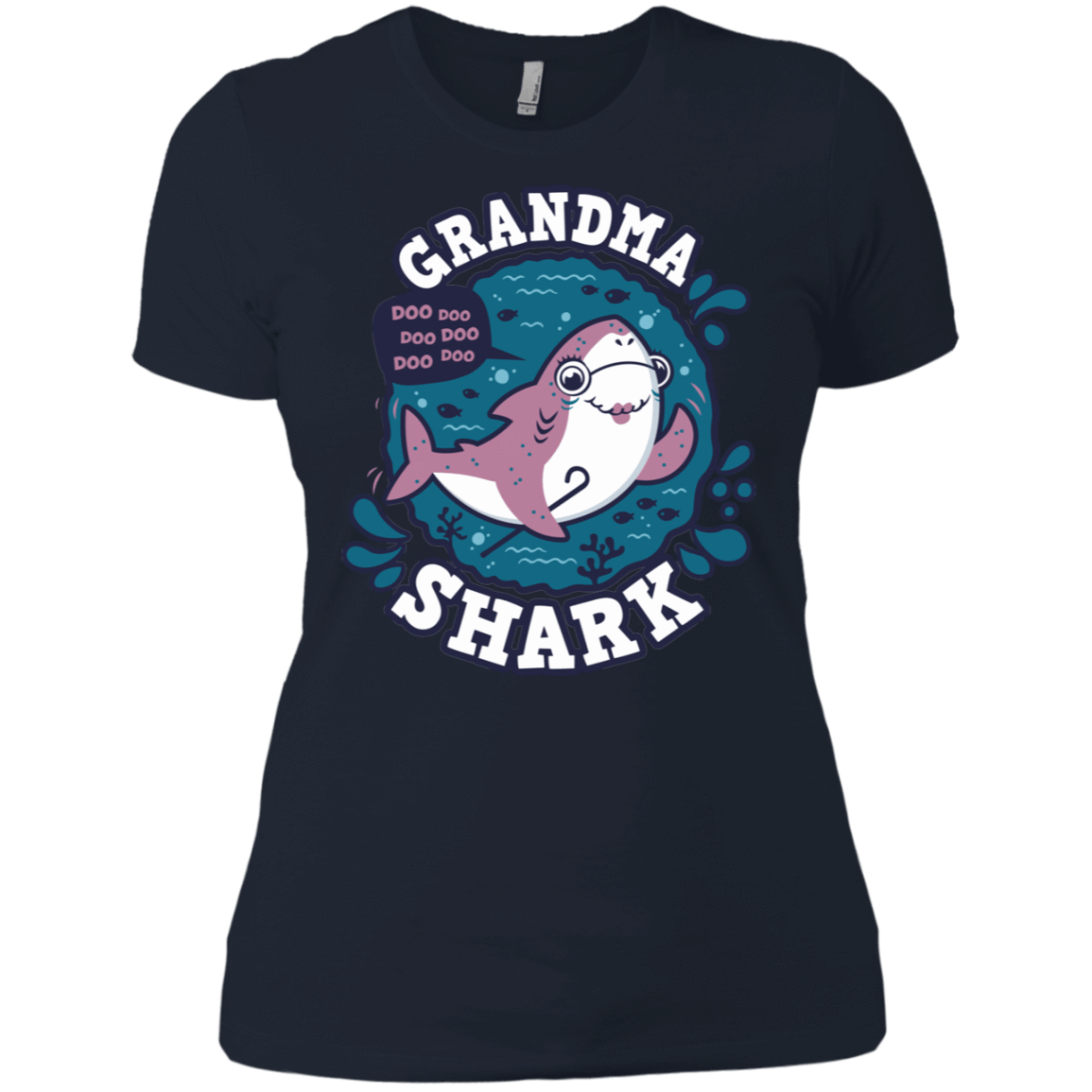 T-Shirts Midnight Navy / X-Small Shark Family trazo - Grandma Women's Premium T-Shirt