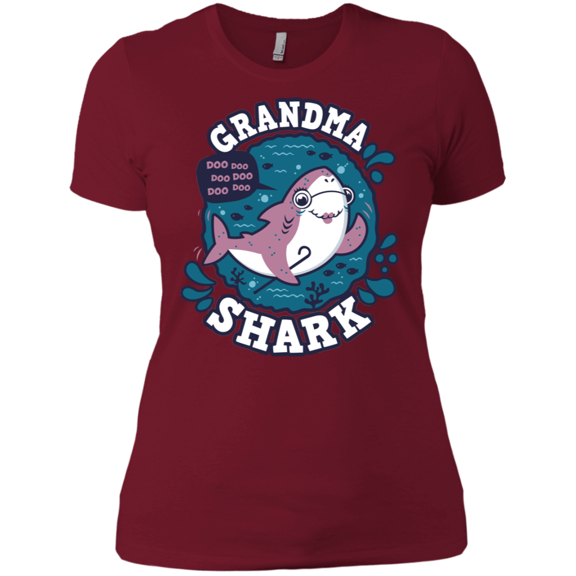 T-Shirts Scarlet / S Shark Family trazo - Grandma Women's Premium T-Shirt