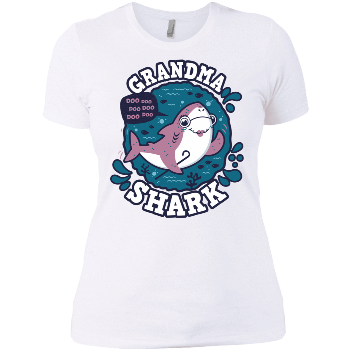 T-Shirts White / X-Small Shark Family trazo - Grandma Women's Premium T-Shirt
