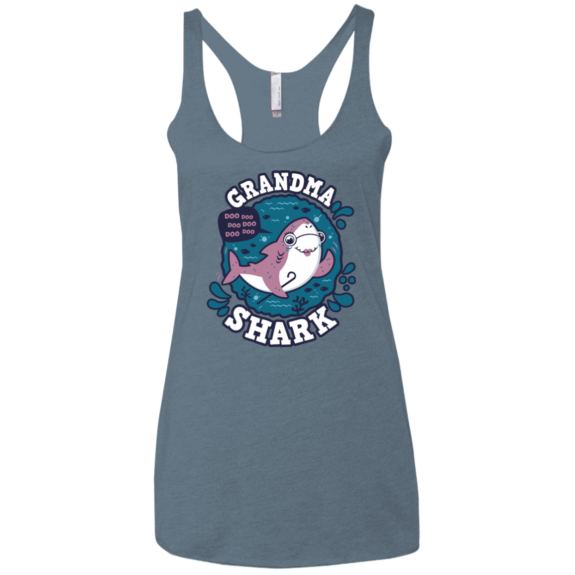 T-Shirts Indigo / X-Small Shark Family trazo - Grandma Women's Triblend Racerback Tank