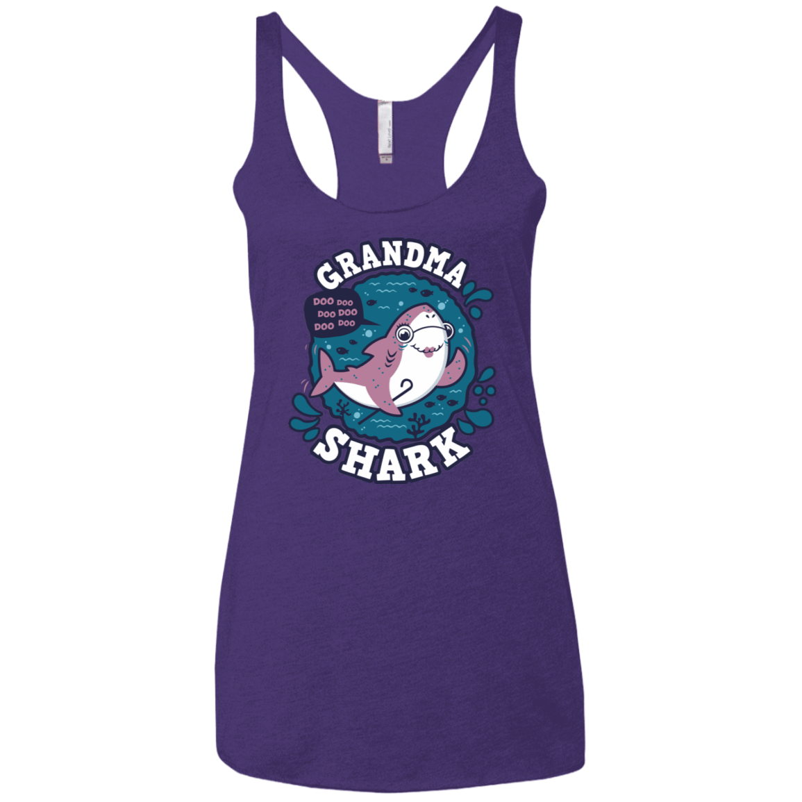 T-Shirts Purple Rush / X-Small Shark Family trazo - Grandma Women's Triblend Racerback Tank