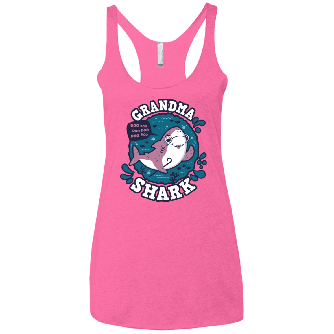T-Shirts Vintage Pink / X-Small Shark Family trazo - Grandma Women's Triblend Racerback Tank