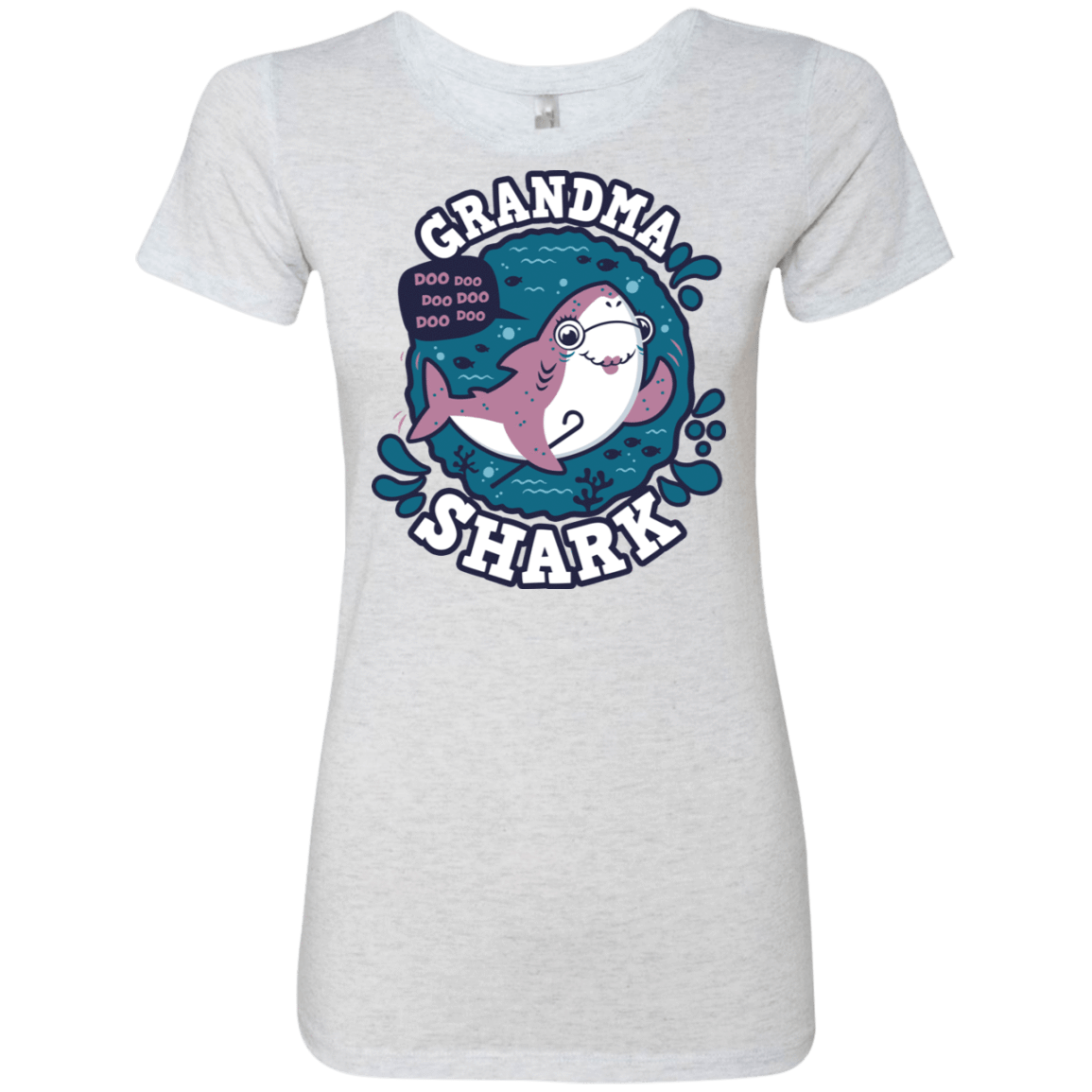T-Shirts Heather White / S Shark Family trazo - Grandma Women's Triblend T-Shirt