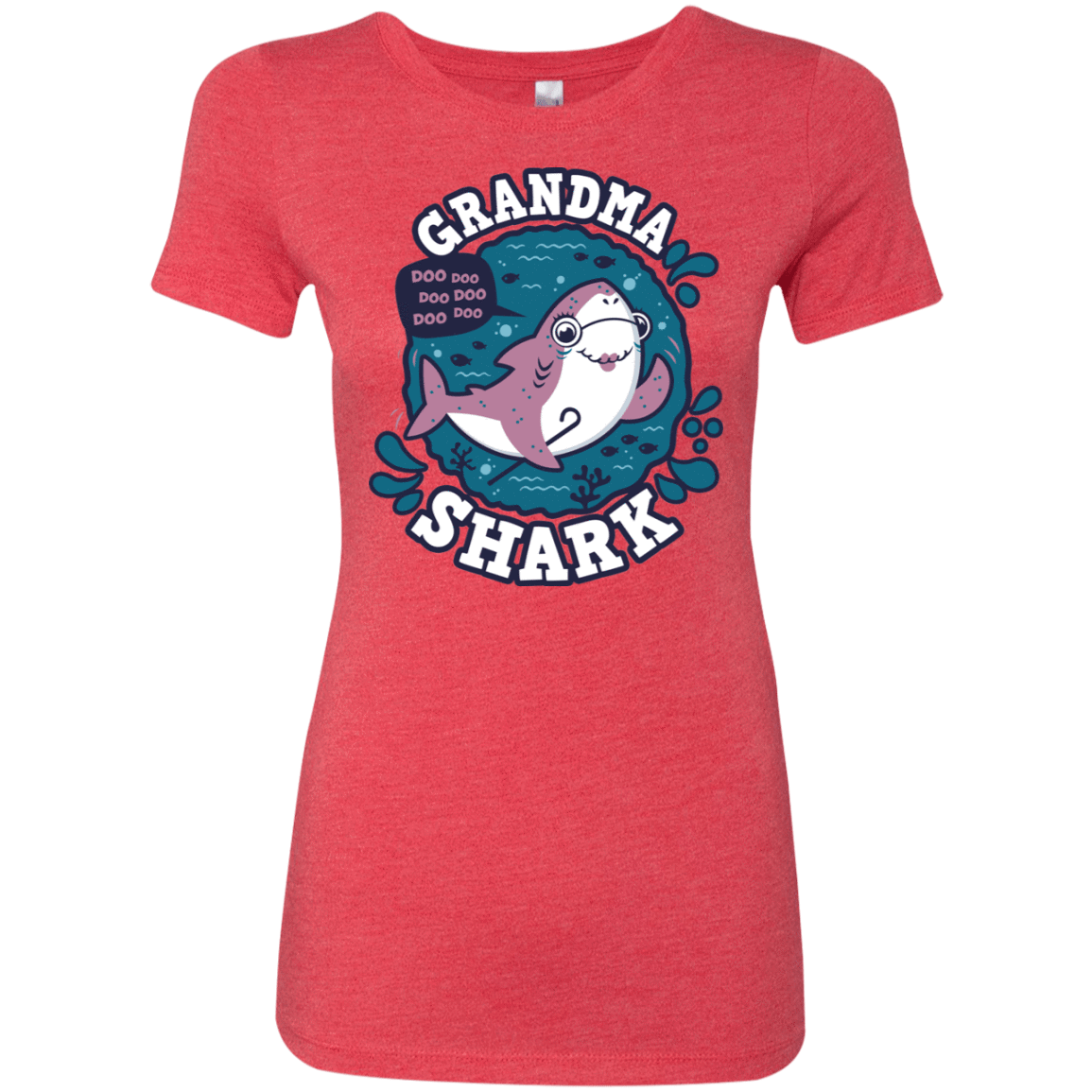T-Shirts Vintage Red / S Shark Family trazo - Grandma Women's Triblend T-Shirt