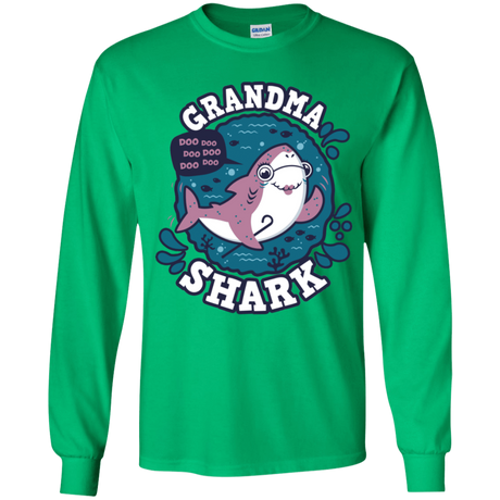 T-Shirts Irish Green / YS Shark Family trazo - Grandma Youth Long Sleeve T-Shirt