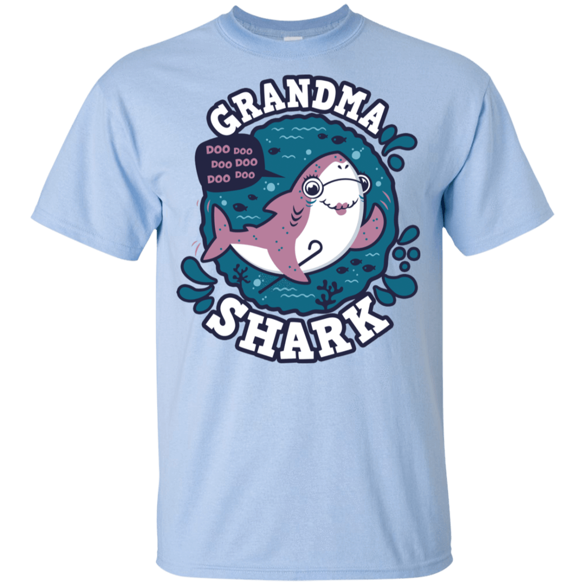 T-Shirts Light Blue / YXS Shark Family trazo - Grandma Youth T-Shirt