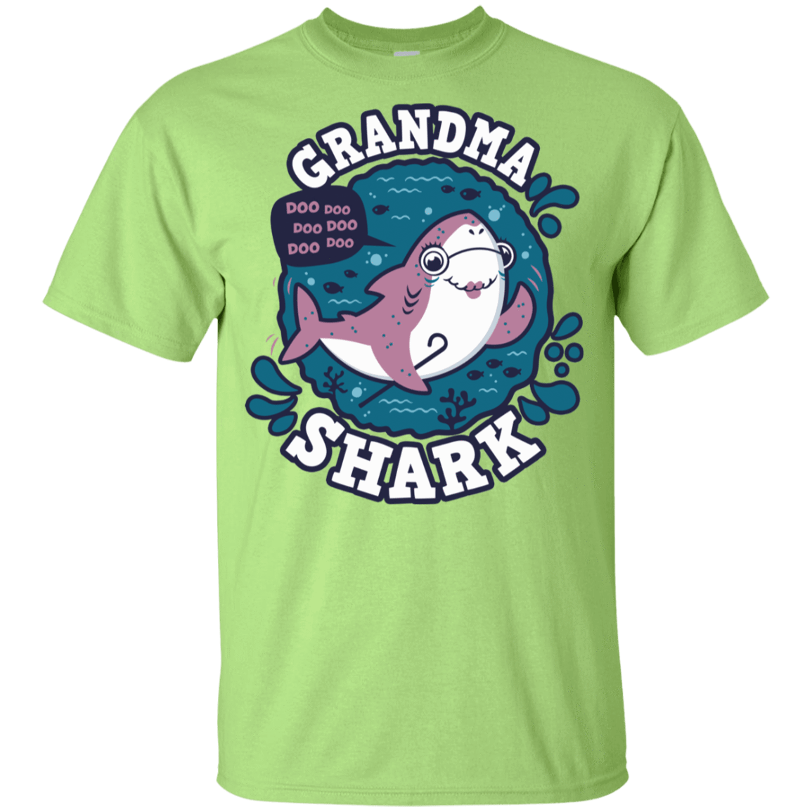 T-Shirts Mint Green / YXS Shark Family trazo - Grandma Youth T-Shirt