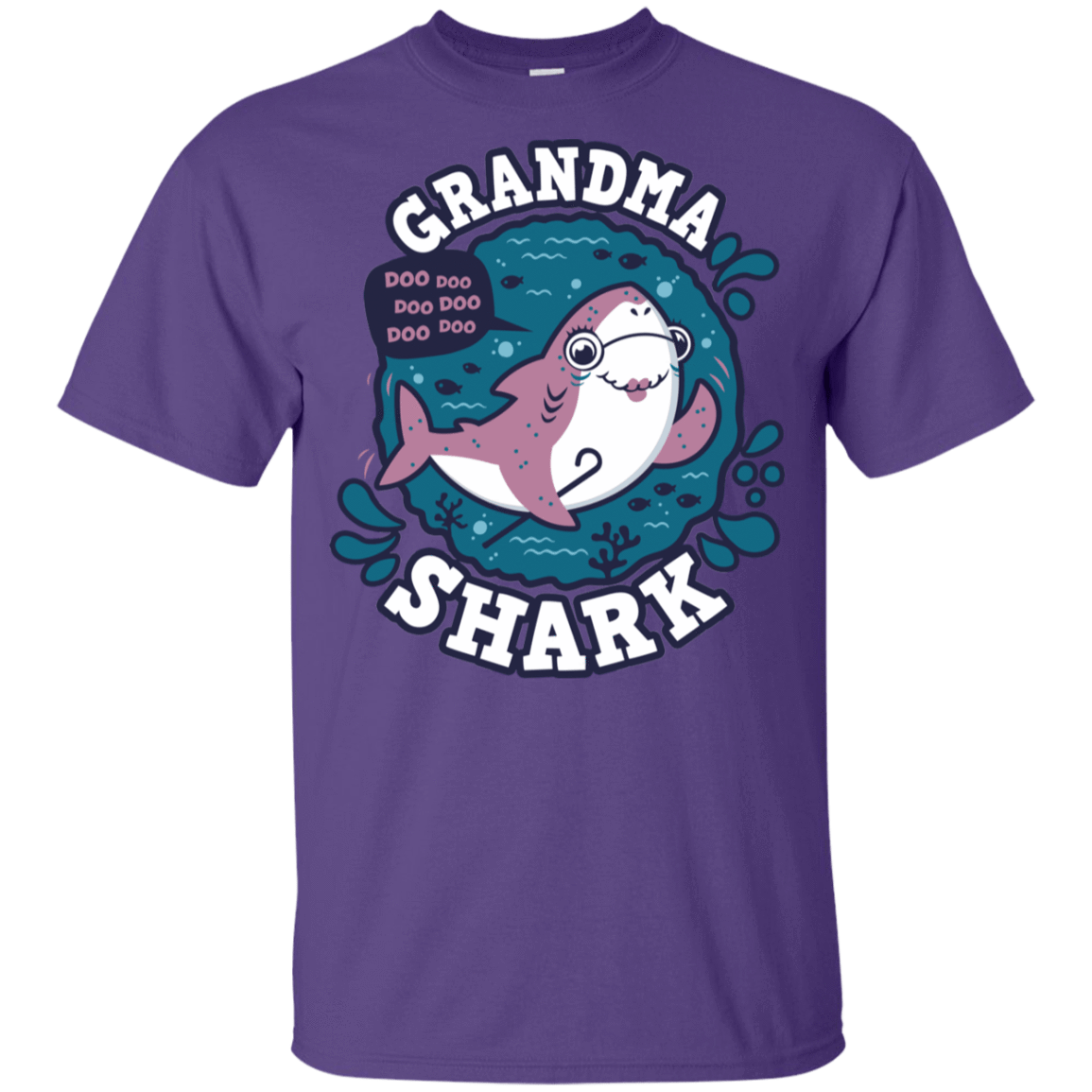 T-Shirts Purple / YXS Shark Family trazo - Grandma Youth T-Shirt
