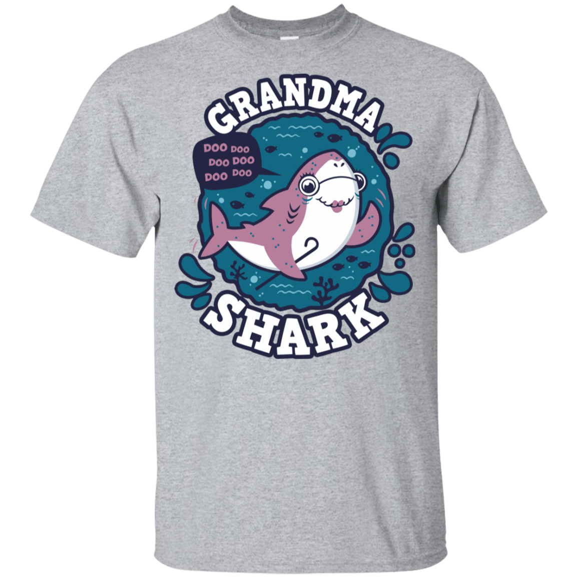 T-Shirts Sport Grey / YXS Shark Family trazo - Grandma Youth T-Shirt