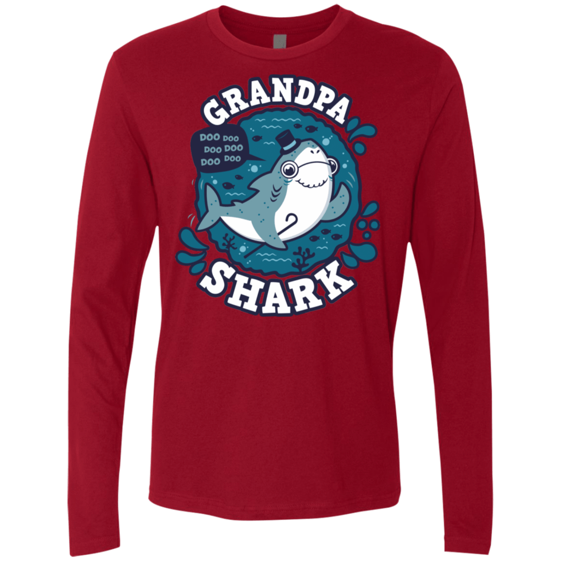 T-Shirts Cardinal / S Shark Family trazo - Grandpa Men's Premium Long Sleeve