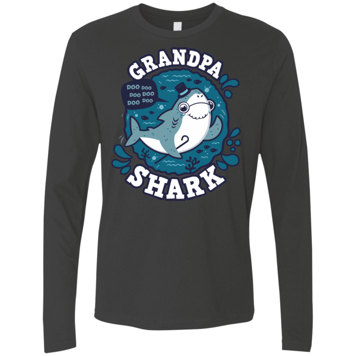 T-Shirts Heavy Metal / S Shark Family trazo - Grandpa Men's Premium Long Sleeve