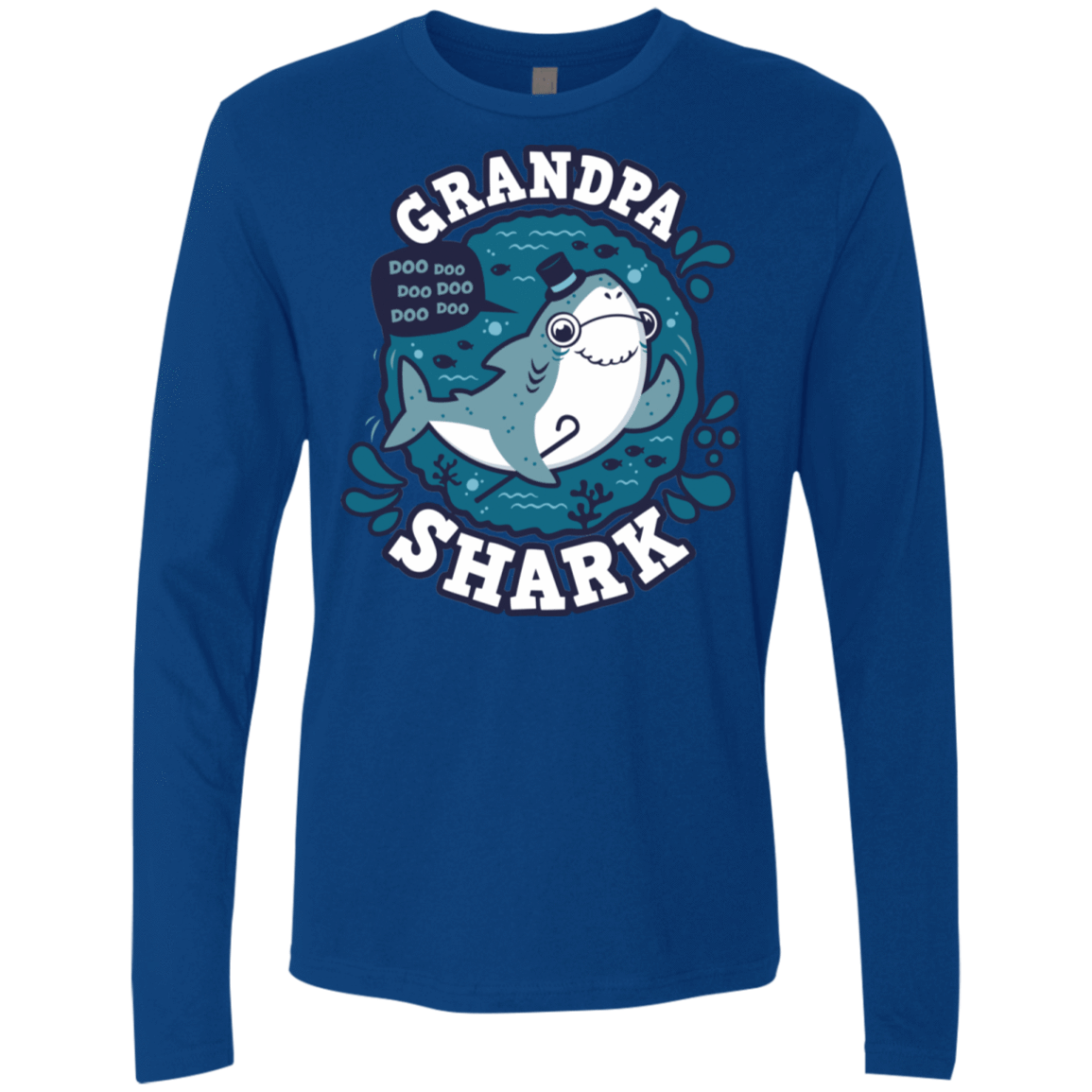 T-Shirts Royal / S Shark Family trazo - Grandpa Men's Premium Long Sleeve