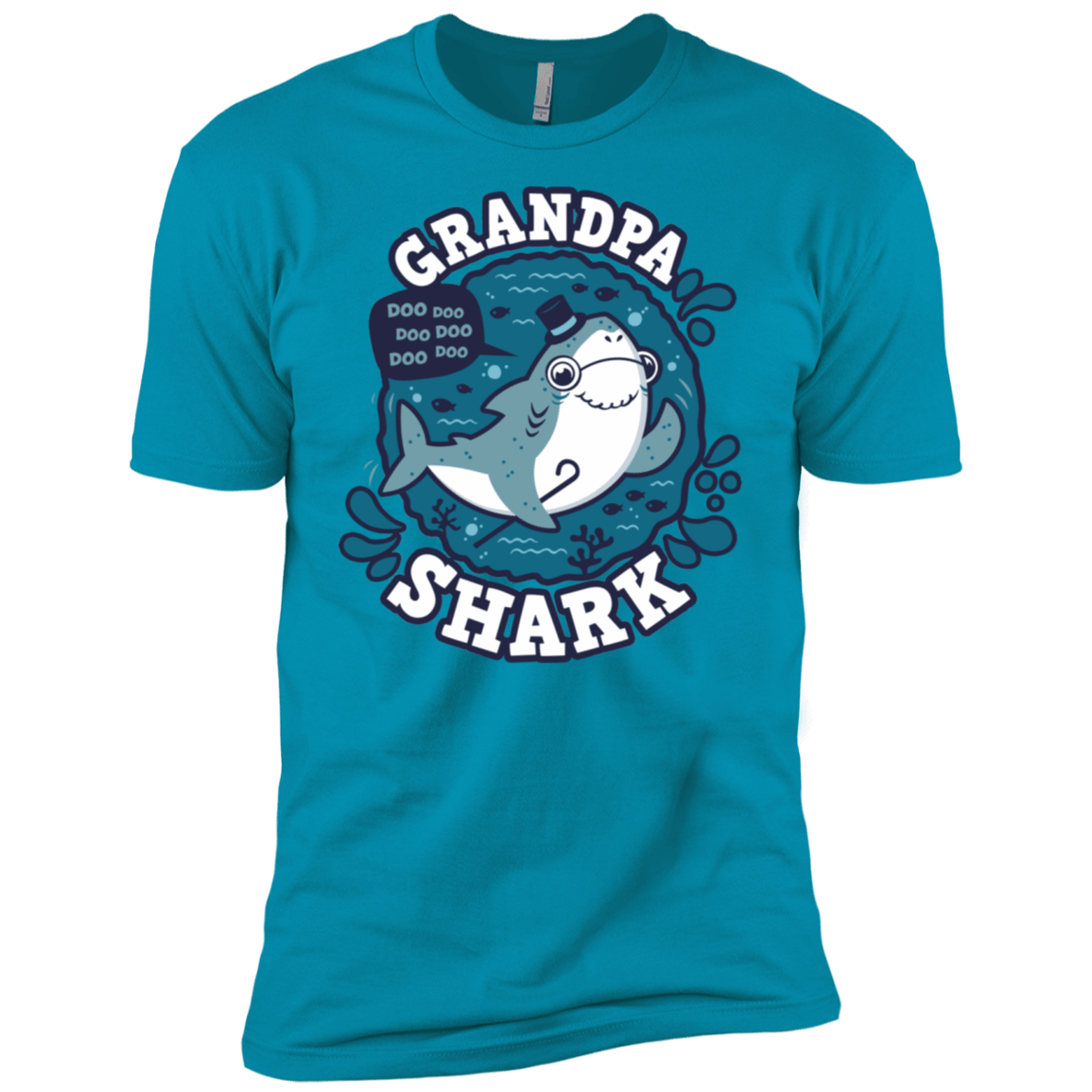 T-Shirts Turquoise / X-Small Shark Family trazo - Grandpa Men's Premium T-Shirt