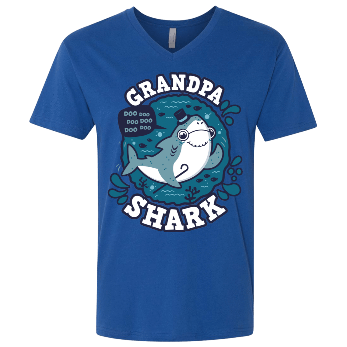 T-Shirts Royal / X-Small Shark Family trazo - Grandpa Men's Premium V-Neck
