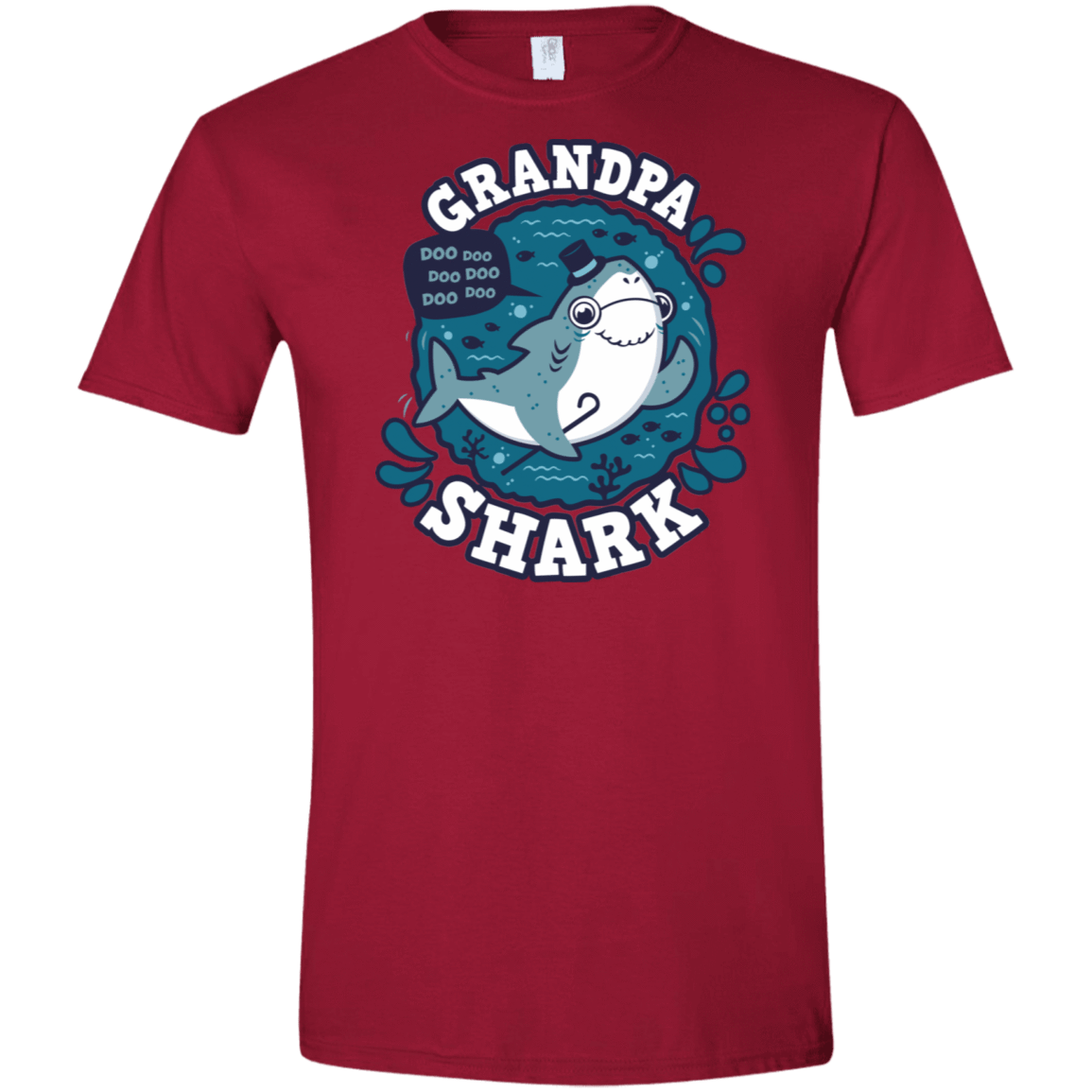 T-Shirts Cardinal Red / S Shark Family trazo - Grandpa Men's Semi-Fitted Softstyle