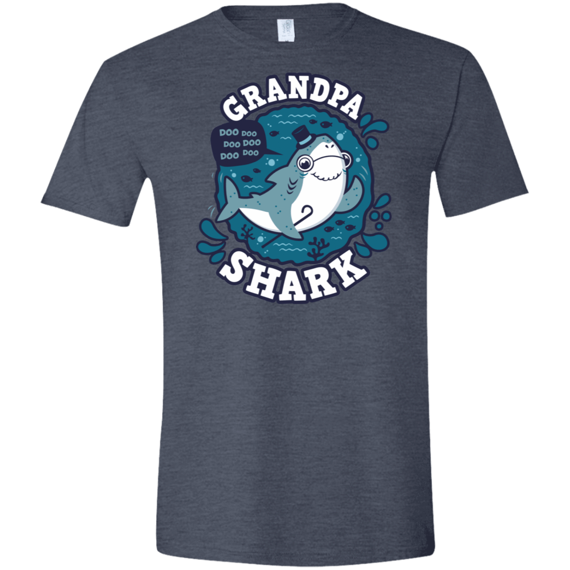 T-Shirts Heather Navy / S Shark Family trazo - Grandpa Men's Semi-Fitted Softstyle