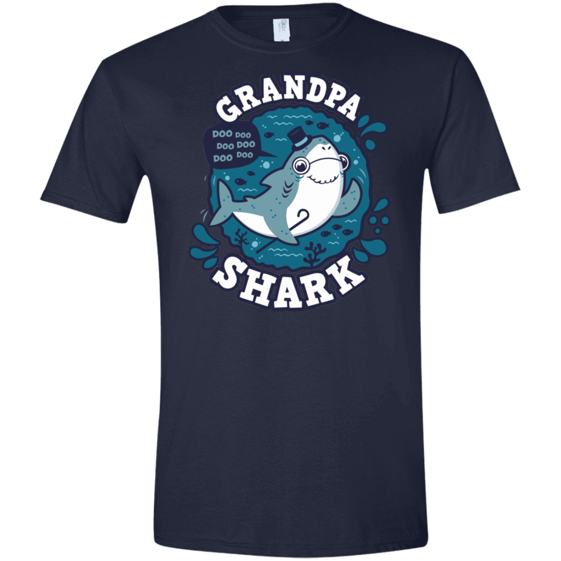 T-Shirts Navy / X-Small Shark Family trazo - Grandpa Men's Semi-Fitted Softstyle