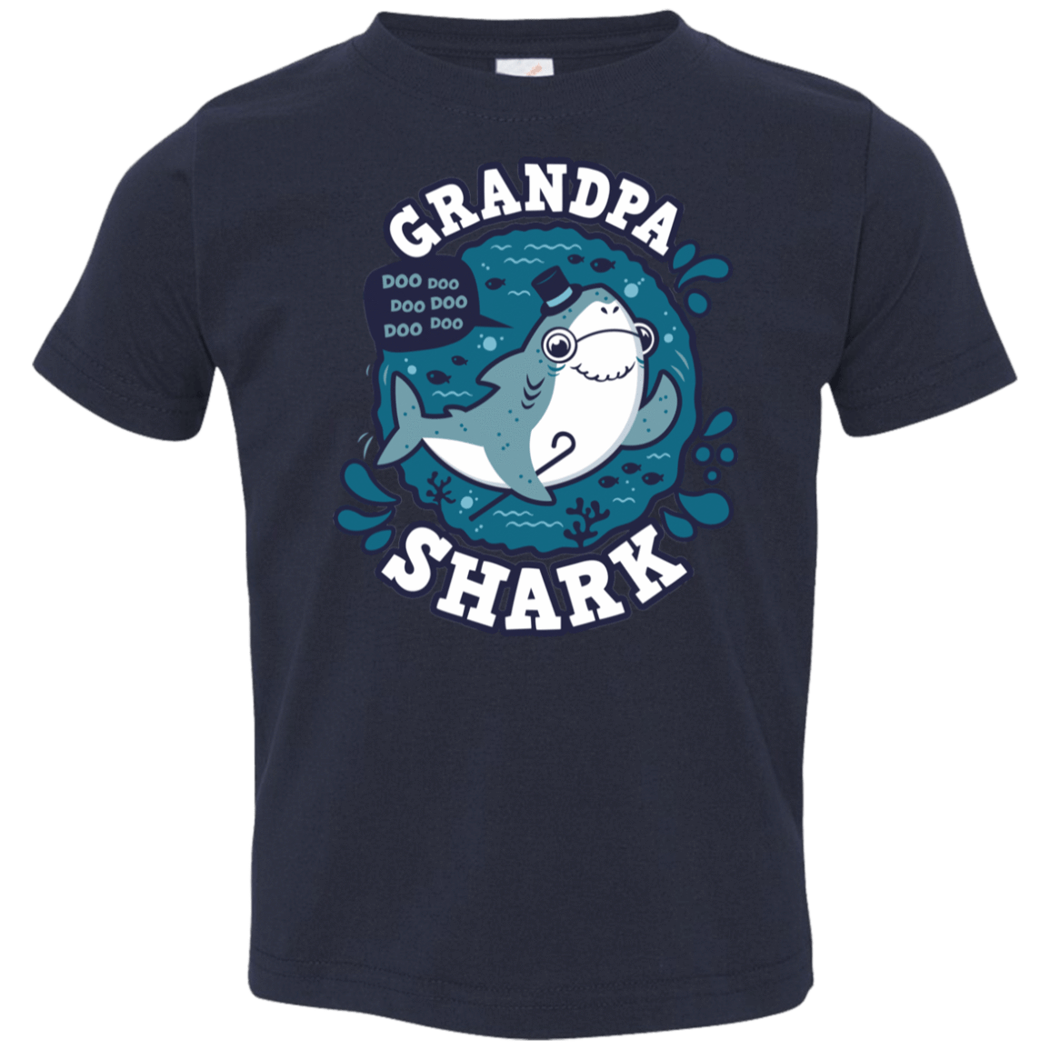 T-Shirts Navy / 2T Shark Family trazo - Grandpa Toddler Premium T-Shirt