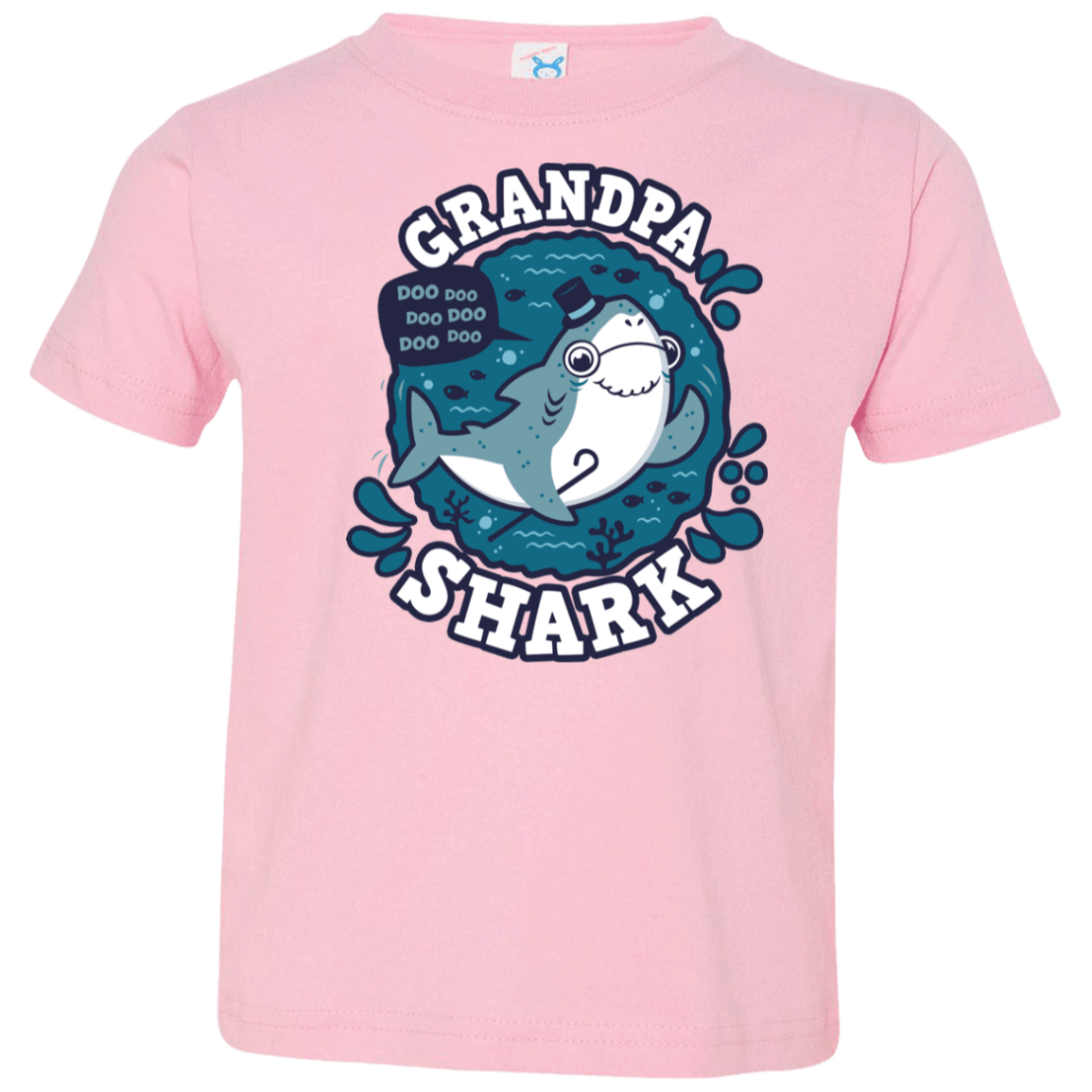 T-Shirts Pink / 2T Shark Family trazo - Grandpa Toddler Premium T-Shirt