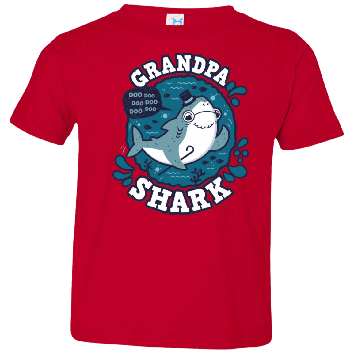 T-Shirts Red / 2T Shark Family trazo - Grandpa Toddler Premium T-Shirt