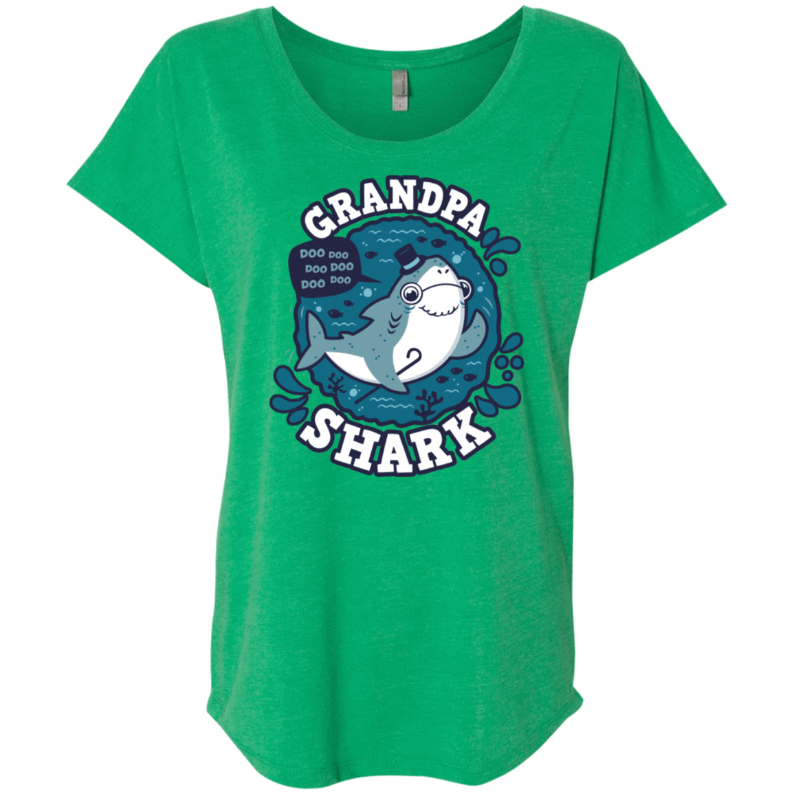 T-Shirts Envy / X-Small Shark Family trazo - Grandpa Triblend Dolman Sleeve