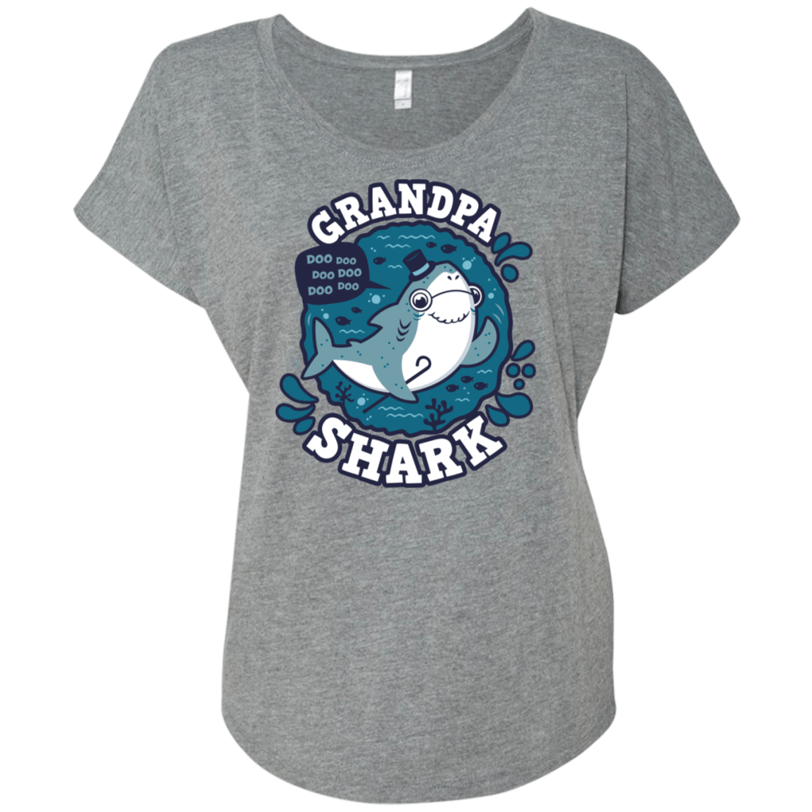 T-Shirts Premium Heather / X-Small Shark Family trazo - Grandpa Triblend Dolman Sleeve