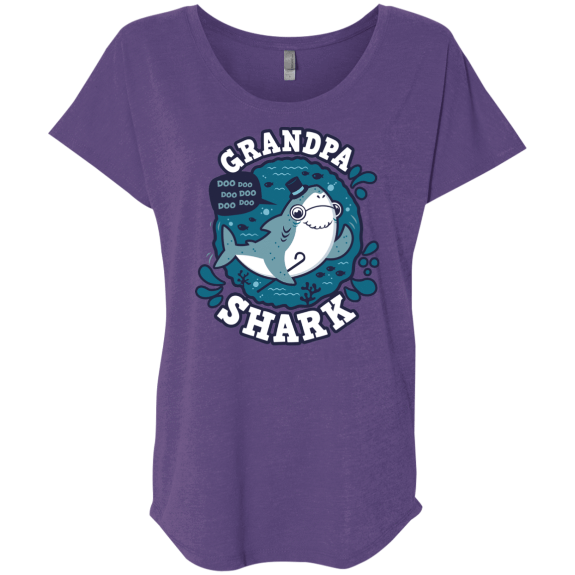 T-Shirts Purple Rush / X-Small Shark Family trazo - Grandpa Triblend Dolman Sleeve