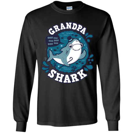 T-Shirts Black / YS Shark Family trazo - Grandpa Youth Long Sleeve T-Shirt