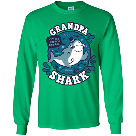 T-Shirts Irish Green / YS Shark Family trazo - Grandpa Youth Long Sleeve T-Shirt